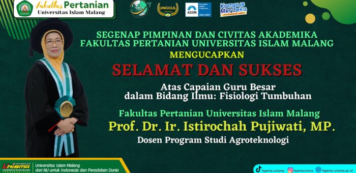 Selamat dan Sukses Atas Pengukuhan Guru Besar Prof. Dr. Ir. Istirochah Pujiwati, MP.