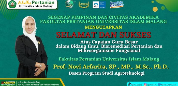 Selamat & Sukses Atas Capaian Guru Besar Bidang Bioremediasi Pertanian & Mikroorganisme Fungsional